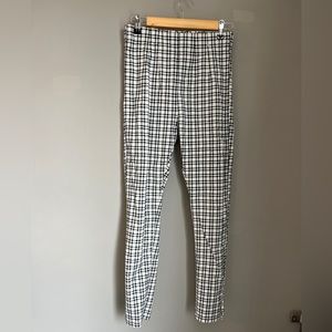 Plaid skinny dress pants